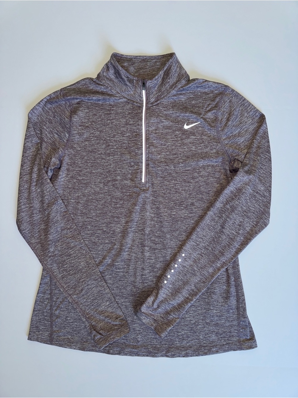 Nike Women’s Running Dri-Fit Quarter-Zip Long Sleeve in Smokey Mauve